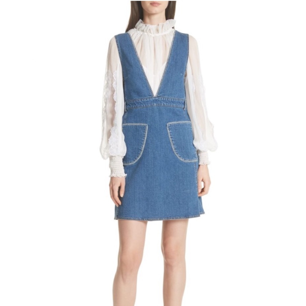 See By Chloe Denim Shady Cobalt Preppy Dress Size 2 NWT